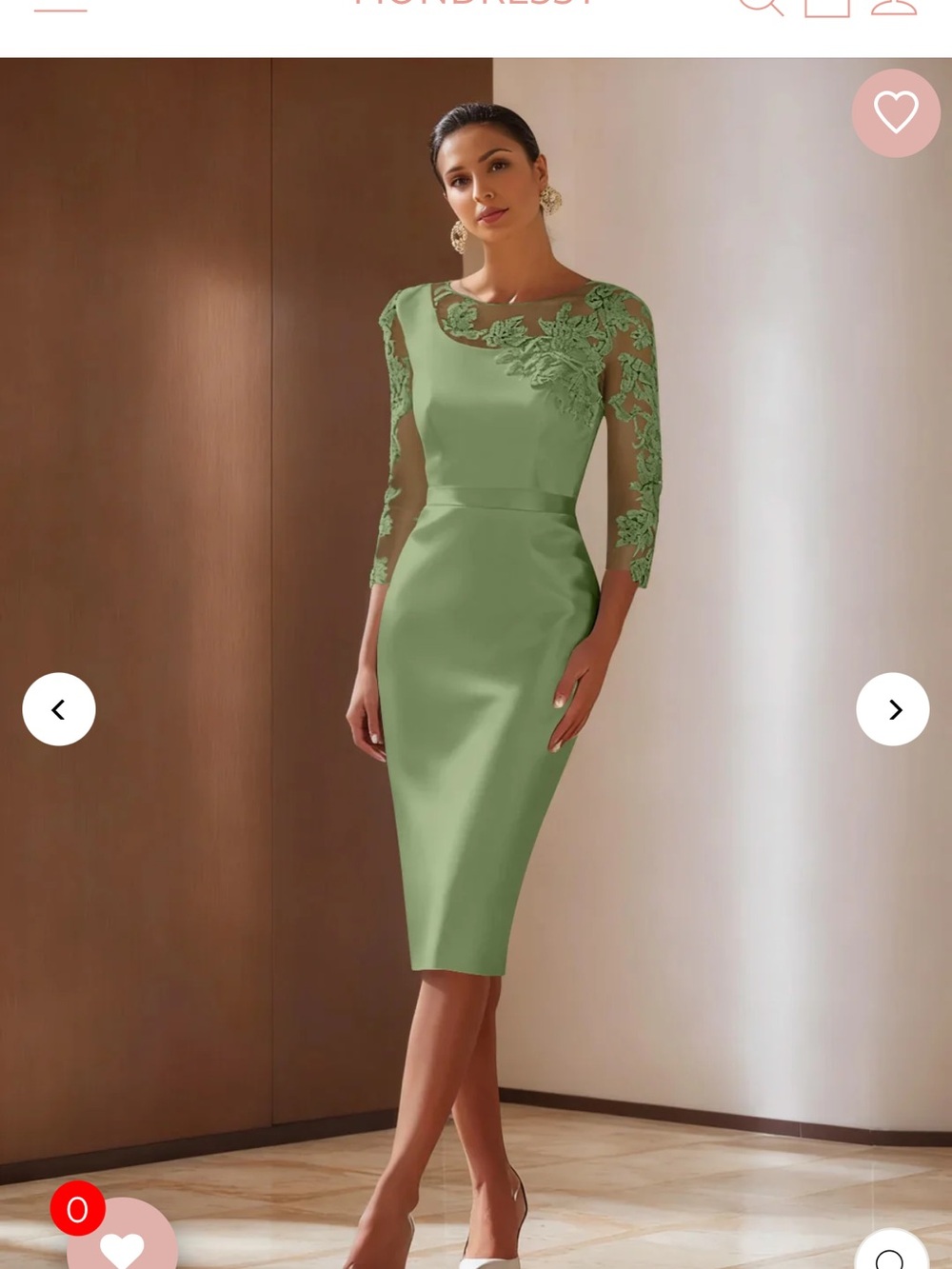 NWT Elegant Sage Green Midi Dress with Lace Illusion Sleeves